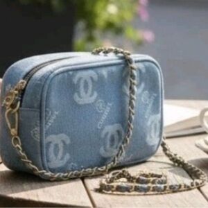 VIP Denim Blue Crossbody Bag with Chain